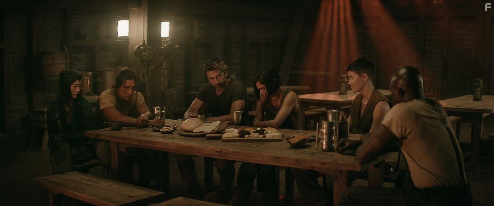 Djimon Hounsou, Bae Doona, Michiel Huisman, Elise Duffy, Sofia Boutella, and Staz Nair in Rebel Moon - Part Two: The Scargiver (2024)