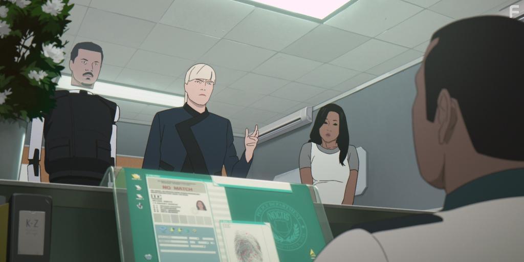 La Drucker, Daniel Njo Lob, and Marie Bouvet in Mars Express (2023)