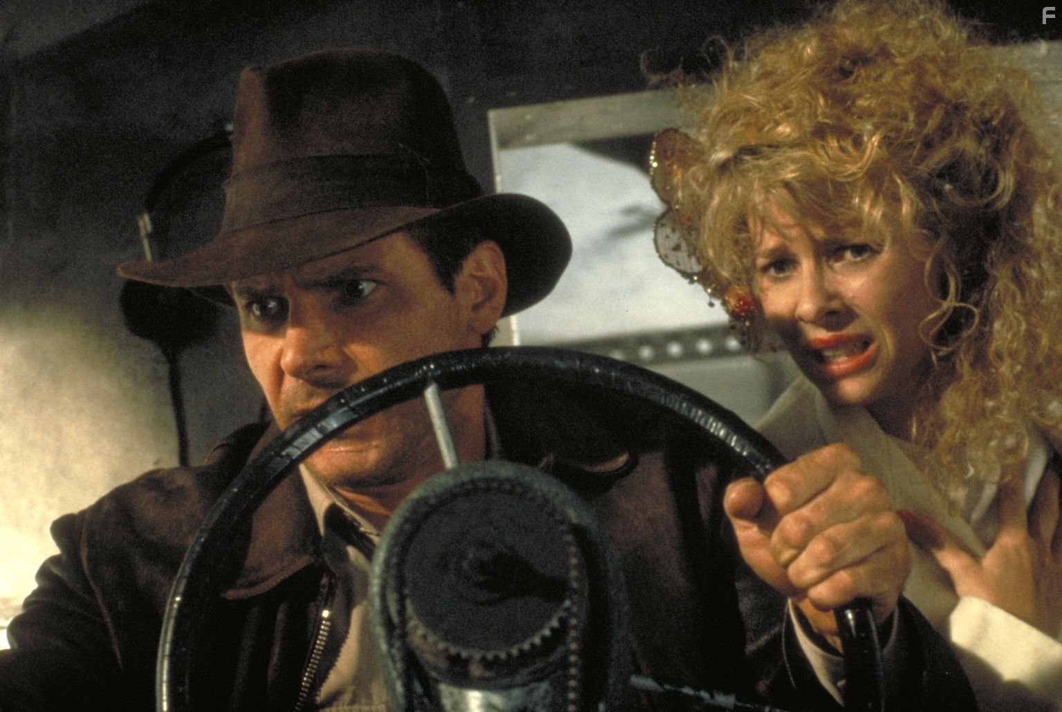 Harrison Ford and Kate Capshaw in Индиана Джонс и Храм судьбы (1984)