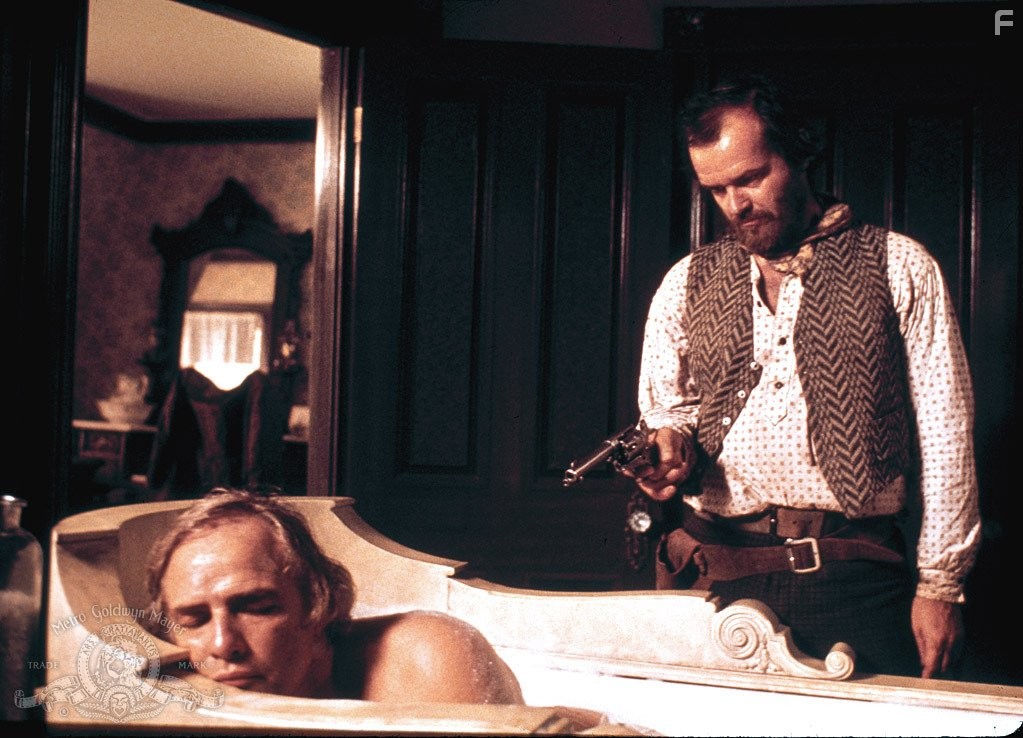 Marlon Brando and Jack Nicholson in Излучины Миссури (1976)