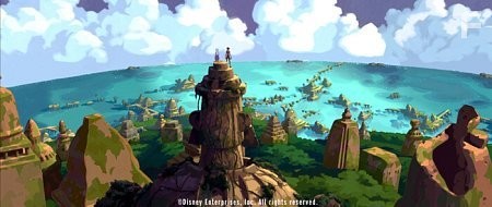 This hilltop view of the ancient city of Atlantis reveals a once-beautiful paradise that is slowly decaying.