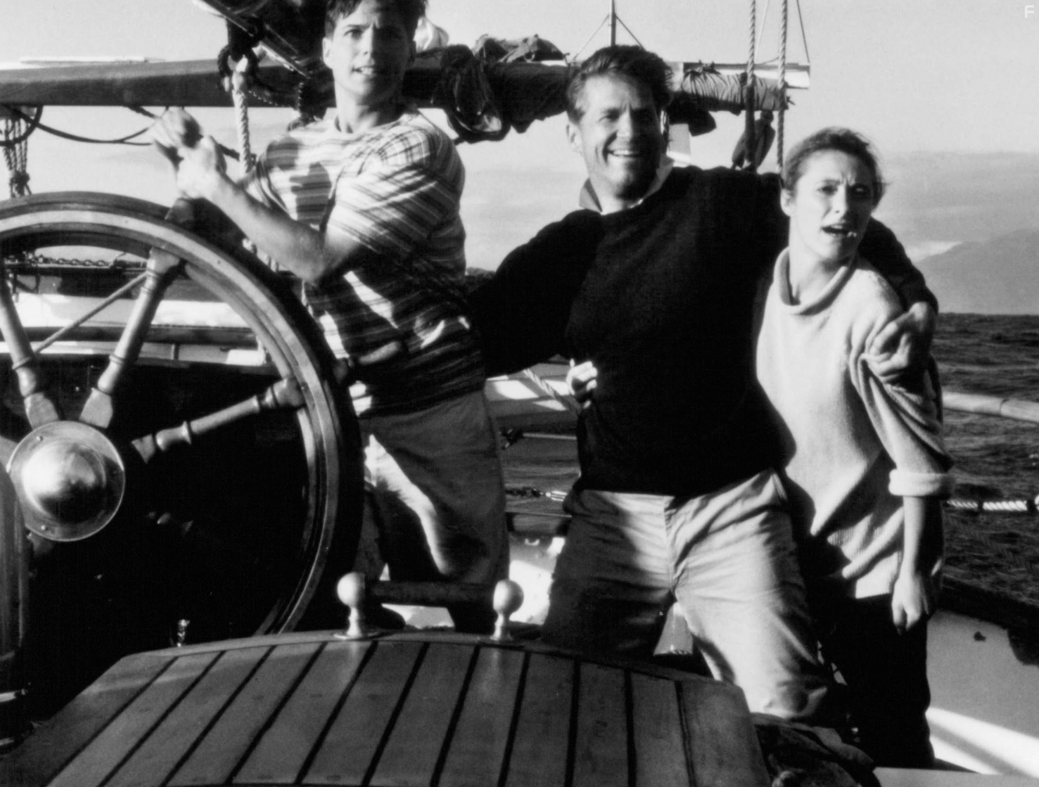 Jeff Bridges, Caroline Goodall, and Scott Wolf in Белый шквал (1996)