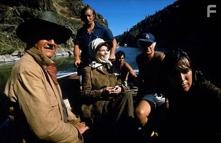 "Rooster Cogburn," Universal 1974. John Wayne and Katharine Hepburn.