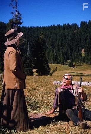 "Rooster Cogburn," Universal 1974. Katharine Hepburn and John Wayne.