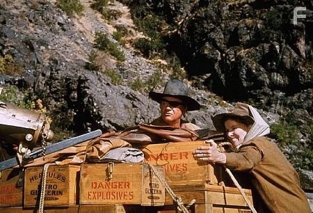 "Rooster Cogburn," Universal 1974. John Wayne and Katharine Hepburn.