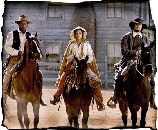 Harry Belafonte, Sidney Poitier, and Ruby Dee in Buck and the Preacher (1972)