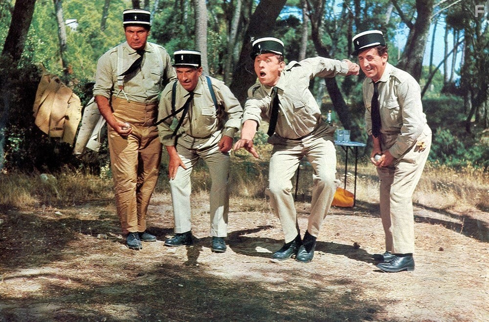 Louis de Fun?s, Michel Galabru, Jean Lefebvre, and Christian Marin in Жандарм из Сен-Тропе (1964)