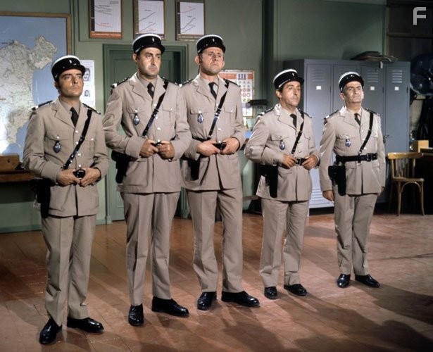 Louis de Fun?s, Michel Galabru, Guy Grosso, Jean Lefebvre, Christian Marin, and Michel Modo in Жандарм из Сен-Тропе (1964)