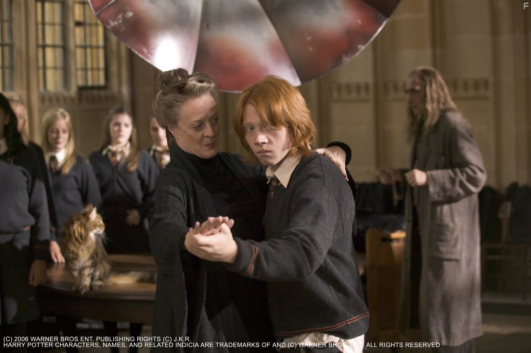 Maggie Smith and Rupert Grint in Гарри Поттер и кубок огня (2005)