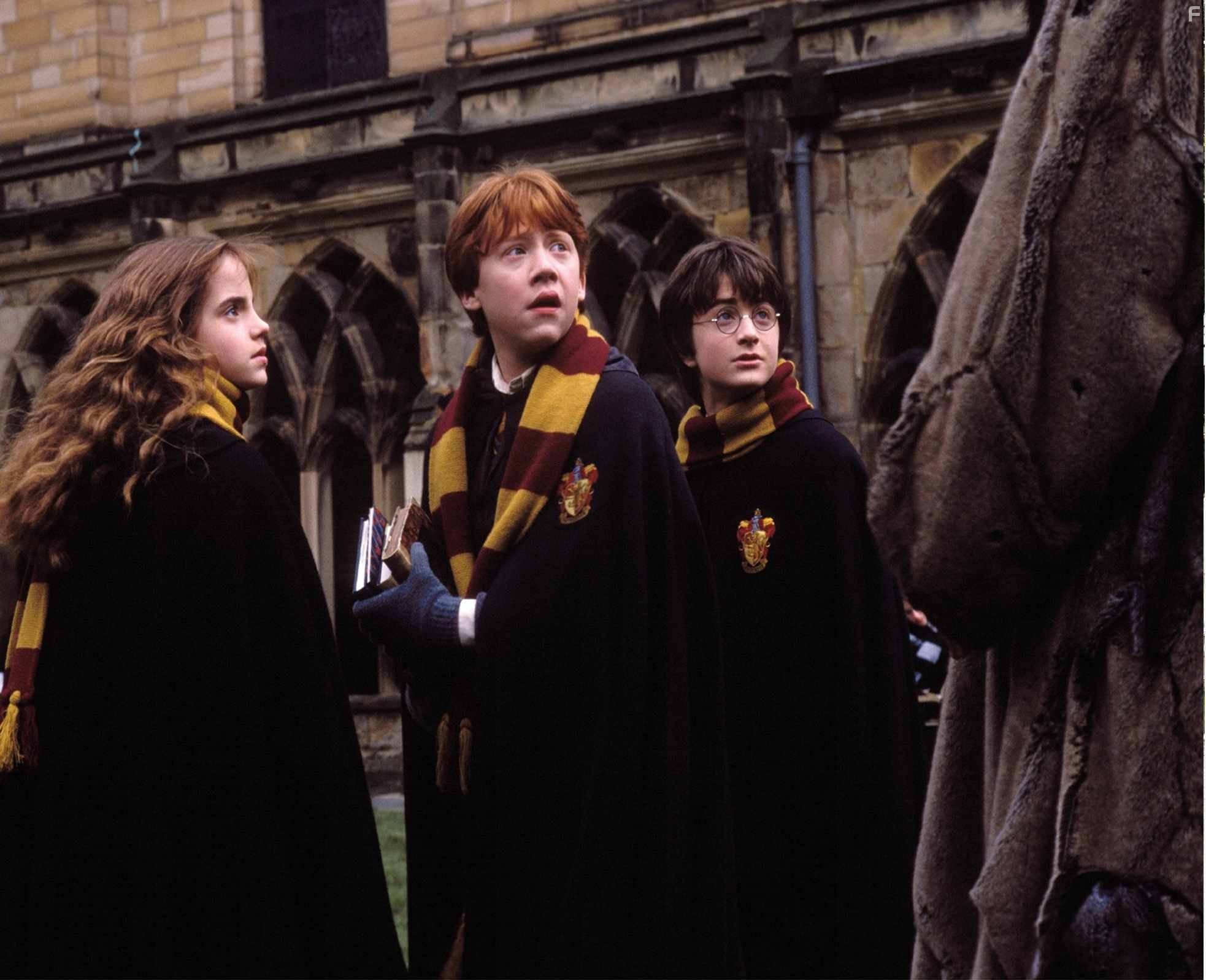 Rupert Grint, Daniel Radcliffe, and Emma Watson in Гарри Поттер и тайная комната (2002)