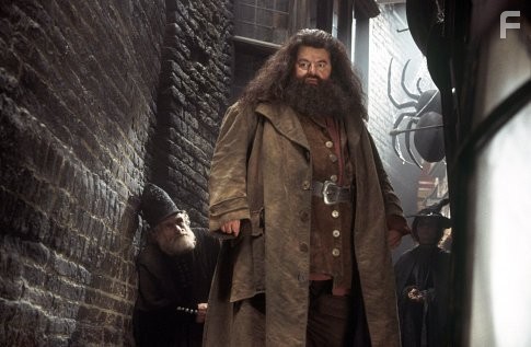 ROBBIE COLTRANE as Hagrid in Warner Bros. Pictures' "Harry Potter and the Chamber of Secrets."