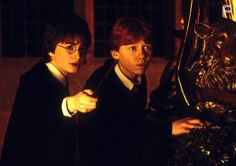 Rupert Grint and Daniel Radcliffe in Гарри Поттер и тайная комната (2002)
