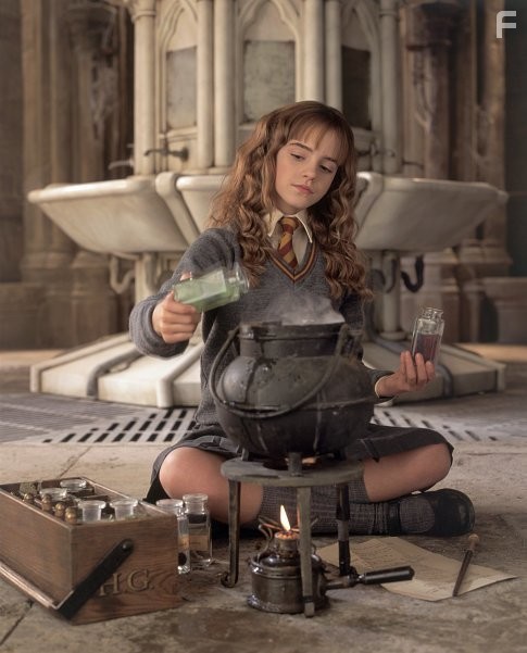 Hermione Granger (EMMA WATSON) mixes the polyjuice potion.