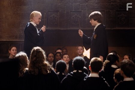 Tom Felton and Daniel Radcliffe in Гарри Поттер и тайная комната (2002)