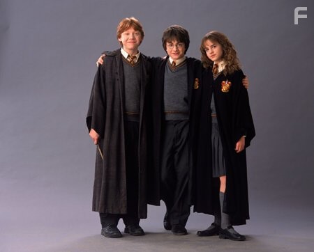 Rupert Grint, Daniel Radcliffe, and Emma Watson in Гарри Поттер и тайная комната (2002)