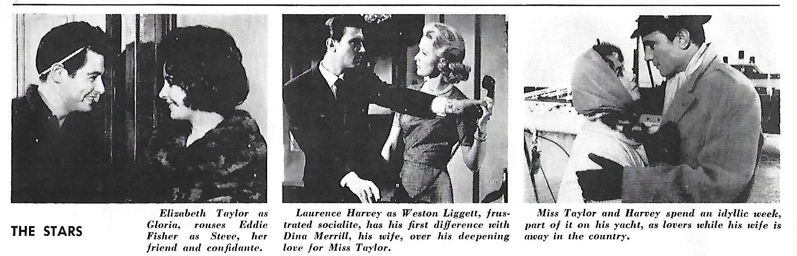 Elizabeth Taylor, Laurence Harvey, Eddie Fisher, and Dina Merrill in Баттерфилд 8 (1960)