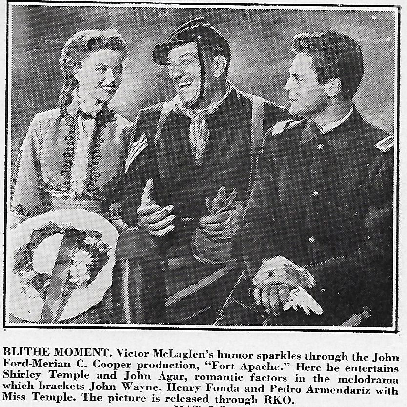 Shirley Temple, John Agar, and Victor McLaglen in Форт Апачи (1948)