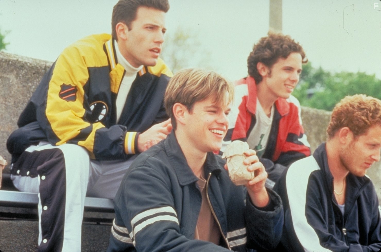 Ben Affleck, Matt Damon, Casey Affleck, and Cole Hauser in Умница Уилл Хантинг (1997)