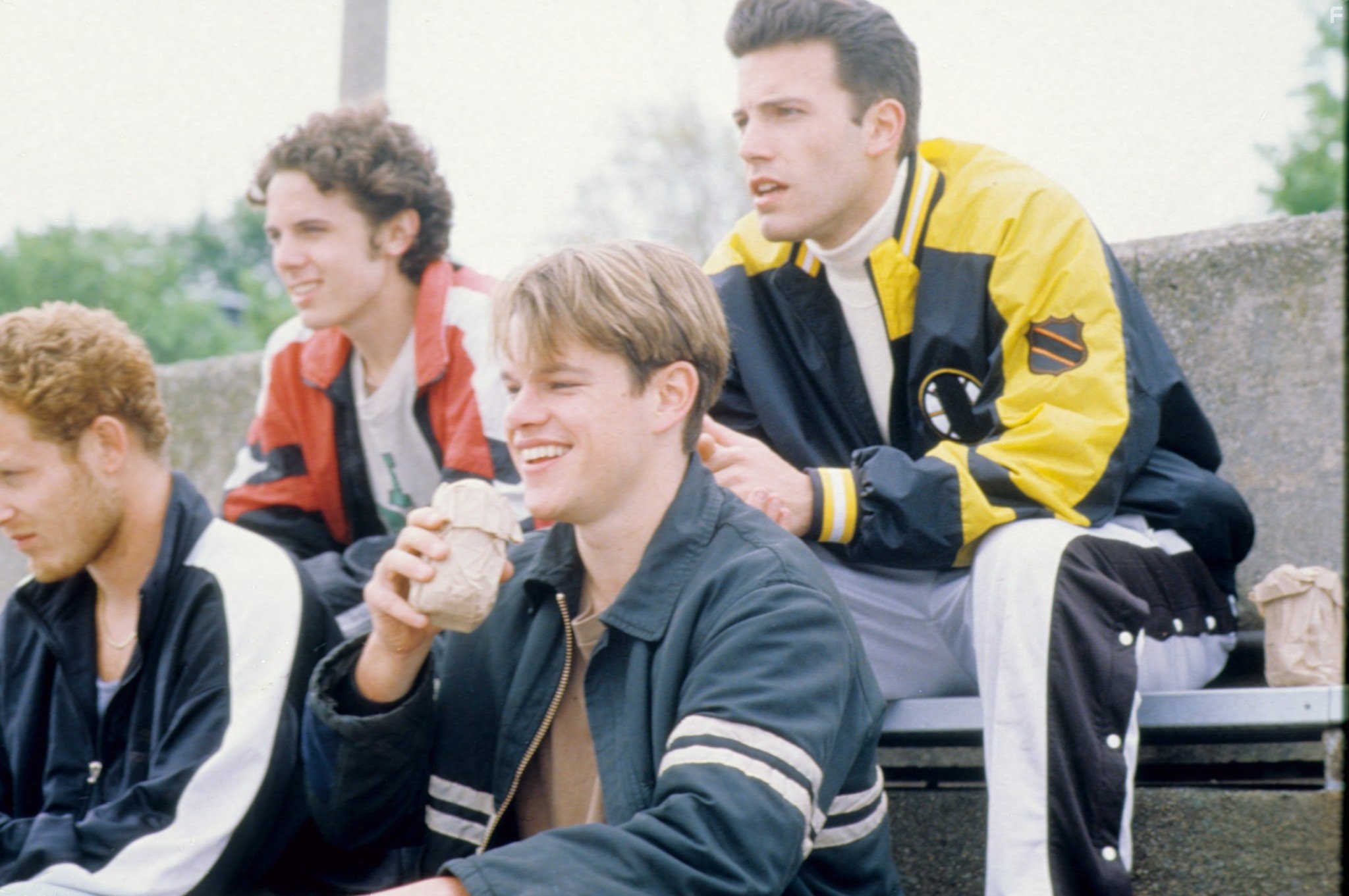 Ben Affleck, Matt Damon, Casey Affleck, and Cole Hauser in Умница Уилл Хантинг (1997)