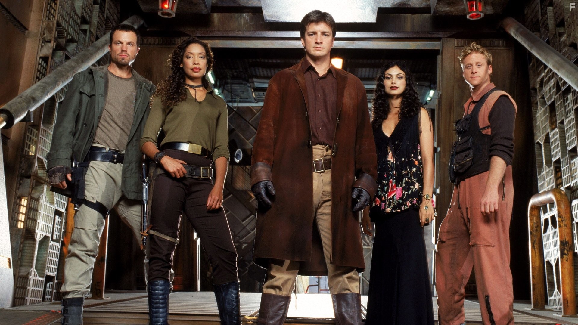 Adam Baldwin, Nathan Fillion, Gina Torres, Alan Tudyk, and Morena Baccarin in Миссия Серенити (2005)