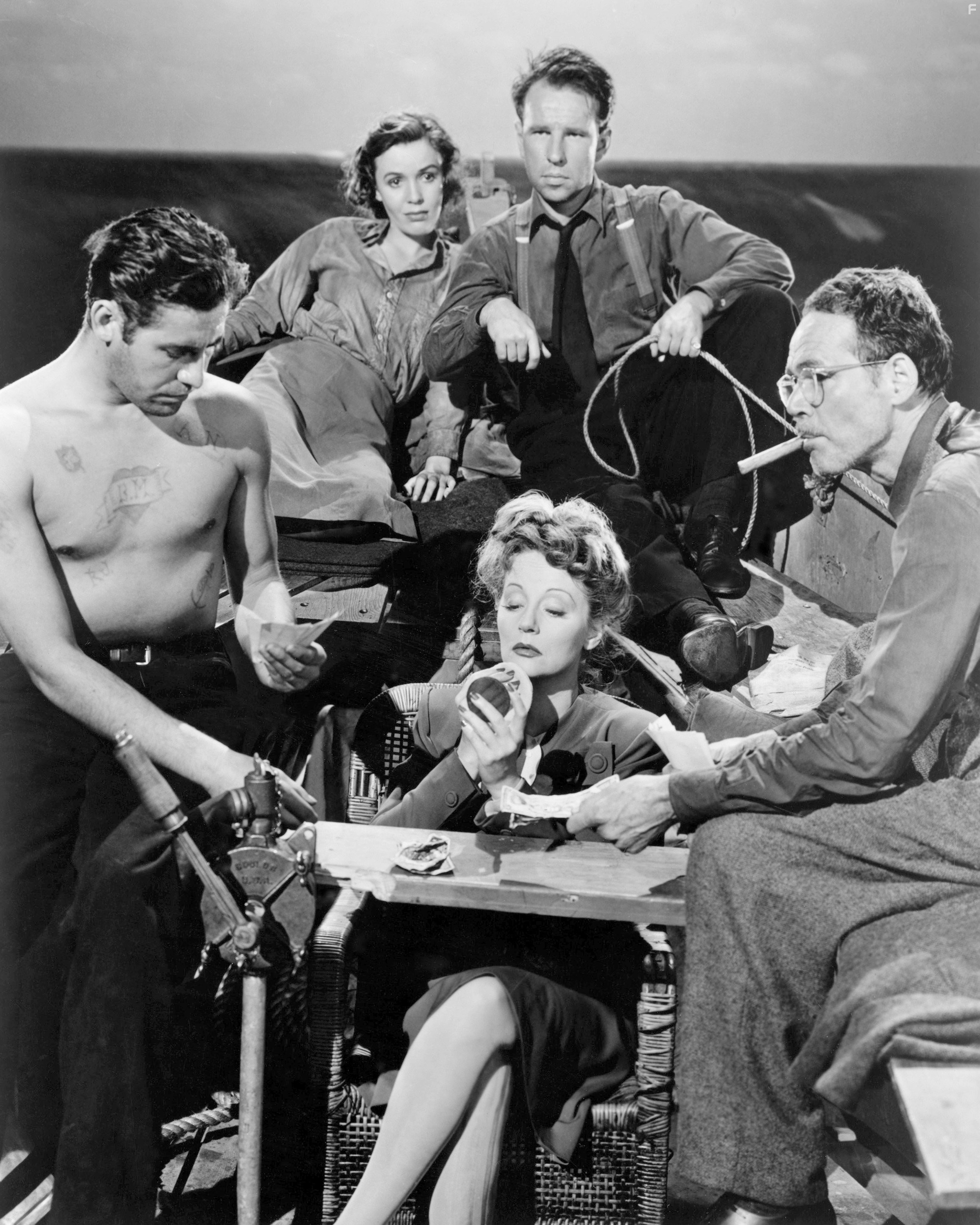 Tallulah Bankhead, Hume Cronyn, Mary Anderson, John Hodiak, and Henry Hull in Спасательная шлюпка (1944)