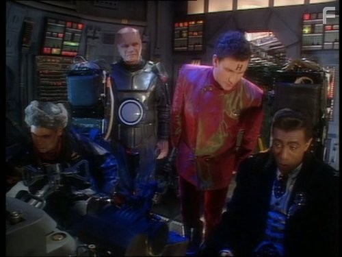 Chris Barrie, Craig Charles, Danny John-Jules, and Robert Llewellyn in Красный карлик (1988)