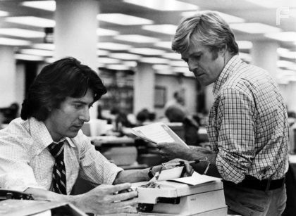 "All the President's Men" Dustin Hoffman, Robert Redford 1976 Warner Brothers