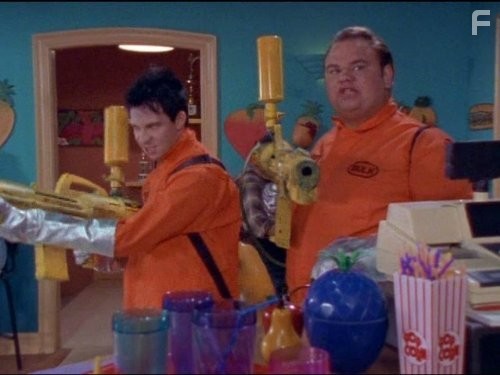 Jason Narvy and Paul Schrier in Power Rangers Turbo (1997)