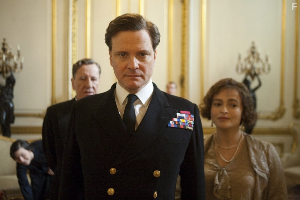 Colin Firth, Helena Bonham Carter, and Geoffrey Rush in Король говорит! (2010)