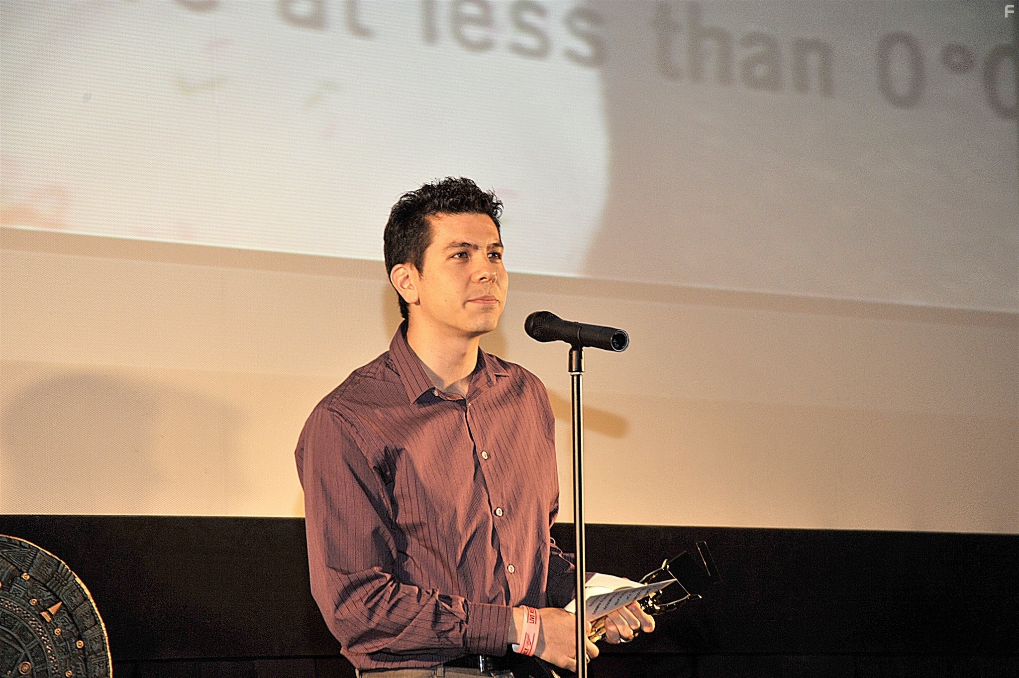 Director/Producer Brent Leung accepts an award for Best Documentary. House of Numbers garnered 13 festival awards.