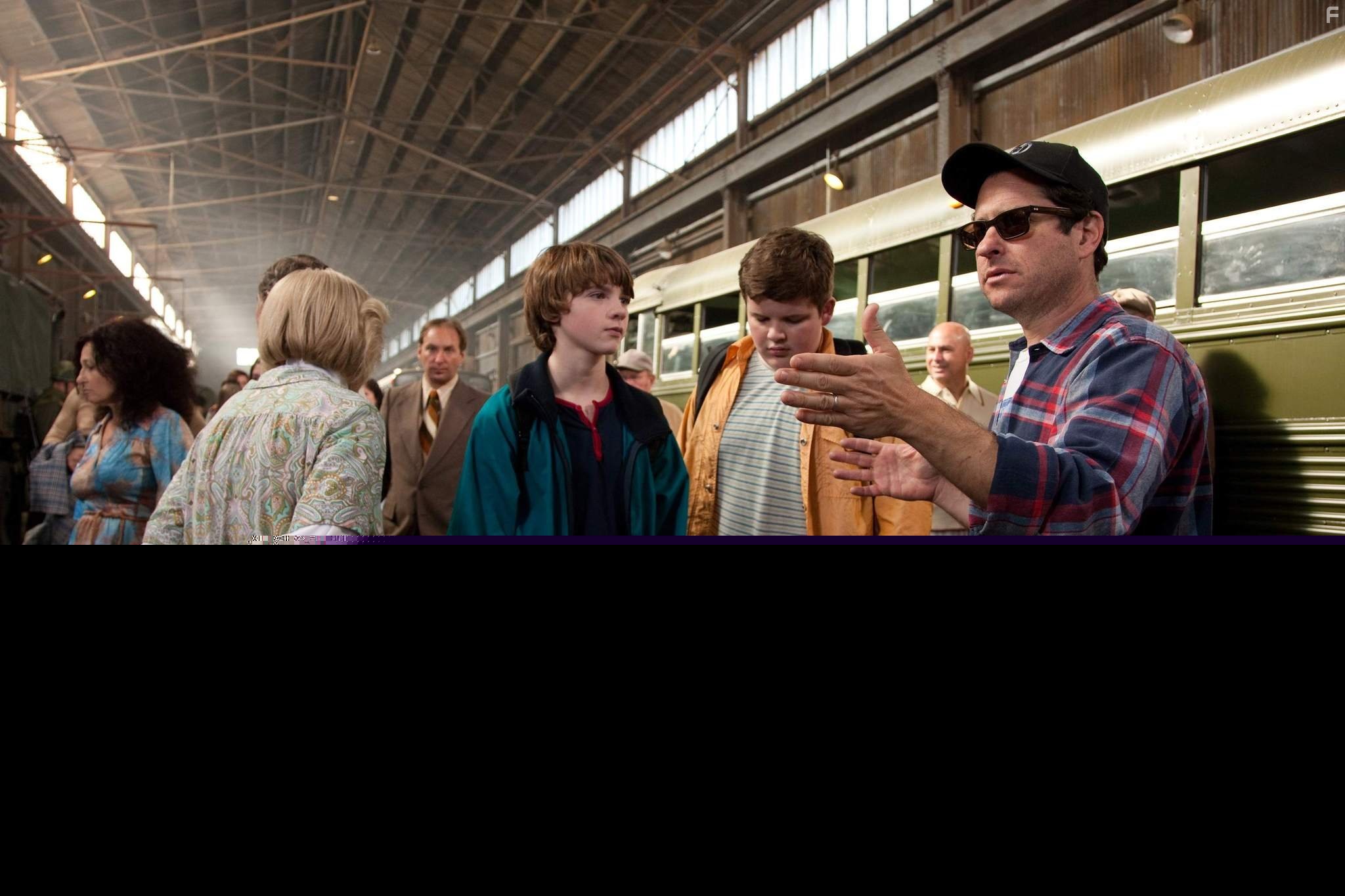 J.J. Abrams, Joel Courtney, and Riley Griffiths in Супер 8 (2011)