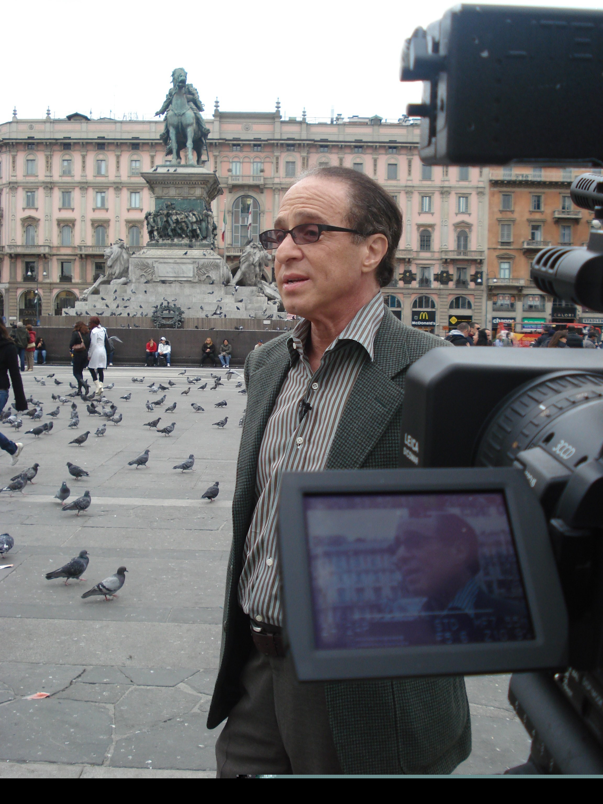 Ray Kurzweil being interviewed for Transcendent Man at the Duomo in Milan, Italy.