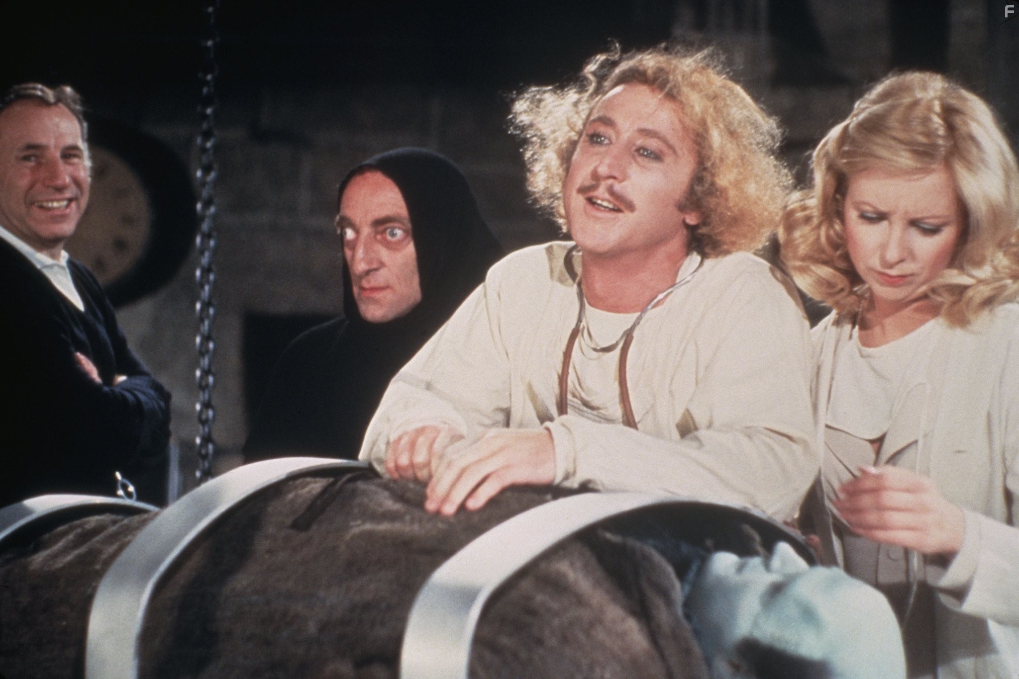 Mel Brooks, Teri Garr, Gene Wilder, and Marty Feldman in Молодой Франкенштейн (1974)
