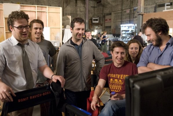Judd Apatow, James Franco, David Gordon Green, and Seth Rogen in Ананасовый экспресс: Сижу, курю (2008)