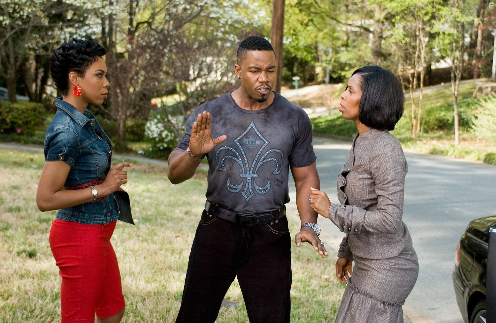 Tasha Smith, Michael Jai White, and Kaira Akita in Зачем мы женимся? (2007)