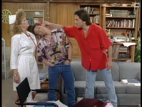 Scott Baio, Willie Aames, and Kelly Ann Conn in Чарльз в ответе (1984)