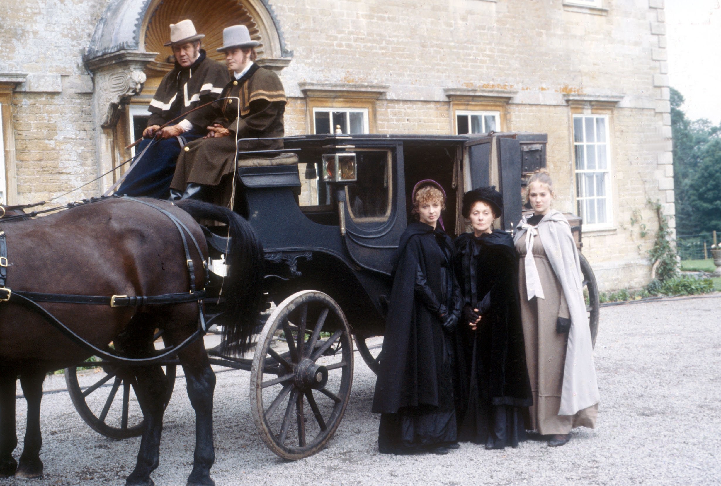 Tracey Childs, Diana Fairfax, and Irene Richard in Sense and Sensibility (1981)