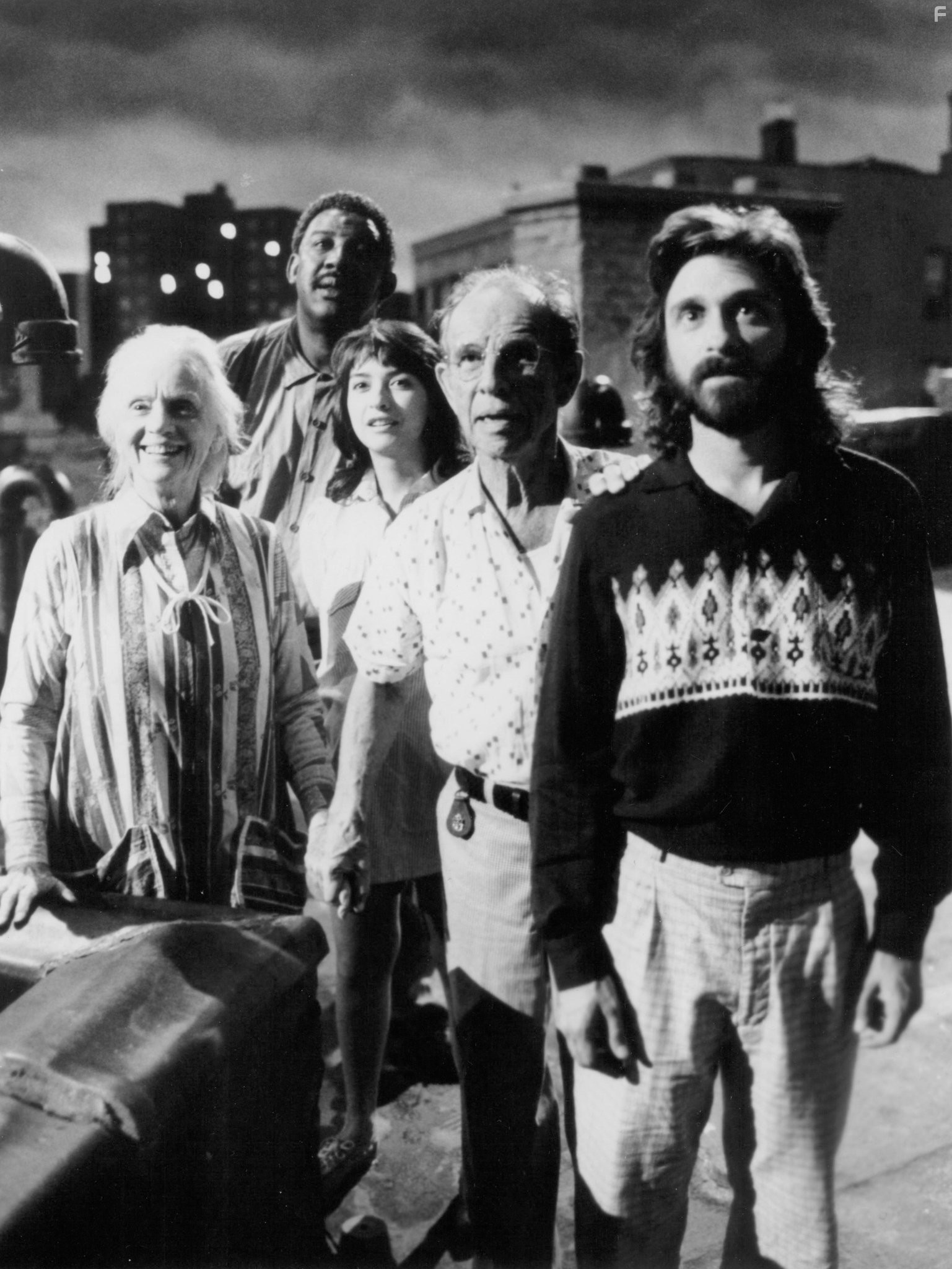 Elizabeth Pe?a, Jessica Tandy, Hume Cronyn, Dennis Boutsikaris, and Frank McRae in Батарейки в комплект не входят (1987)
