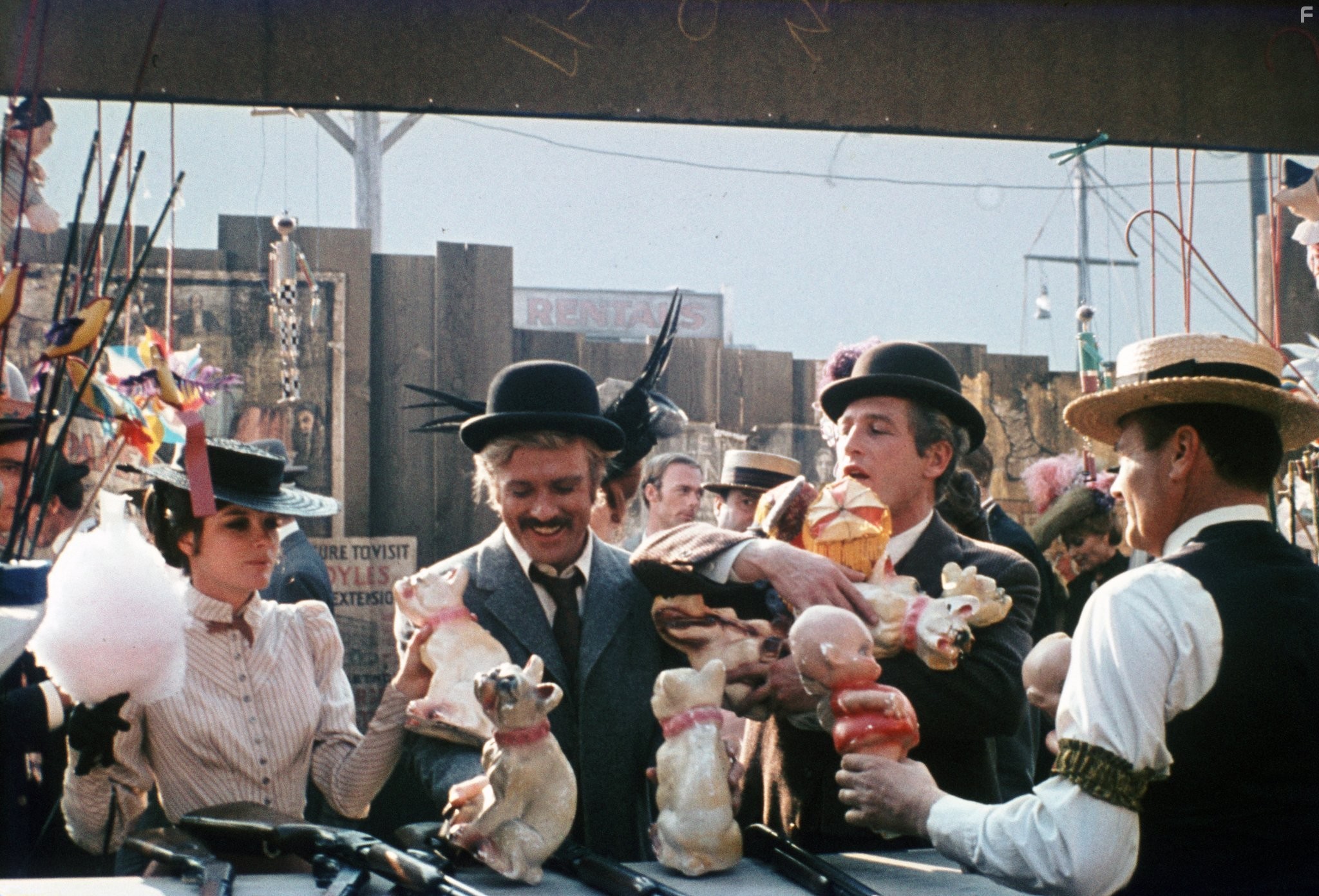 Paul Newman, Robert Redford, and Katharine Ross in Буч Кэссиди и Сандэнс Кид (1969)