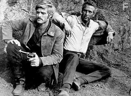 Paul Newman and Robert Redford in Буч Кэссиди и Сандэнс Кид (1969)