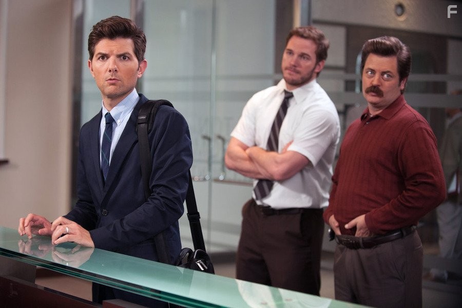 Adam Scott, Nick Offerman, and Chris Pratt in Парки и зоны отдыха (2009)