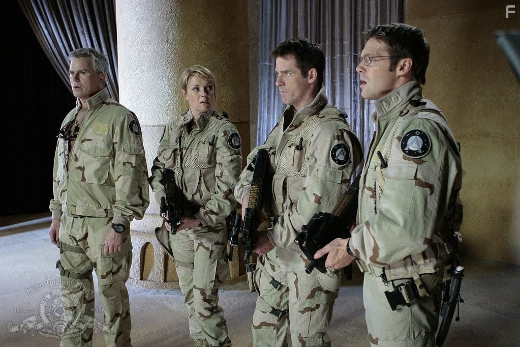 Richard Dean Anderson, Ben Browder, Michael Shanks, and Amanda Tapping in Звездные врата: Континуум (2008)