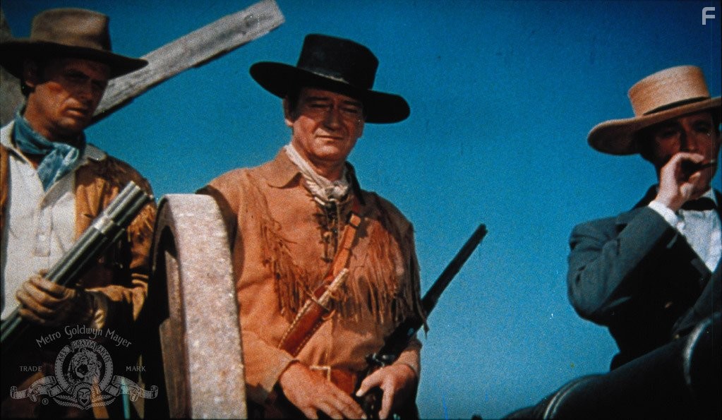 John Wayne, Richard Widmark, and Laurence Harvey in Аламо (1960)