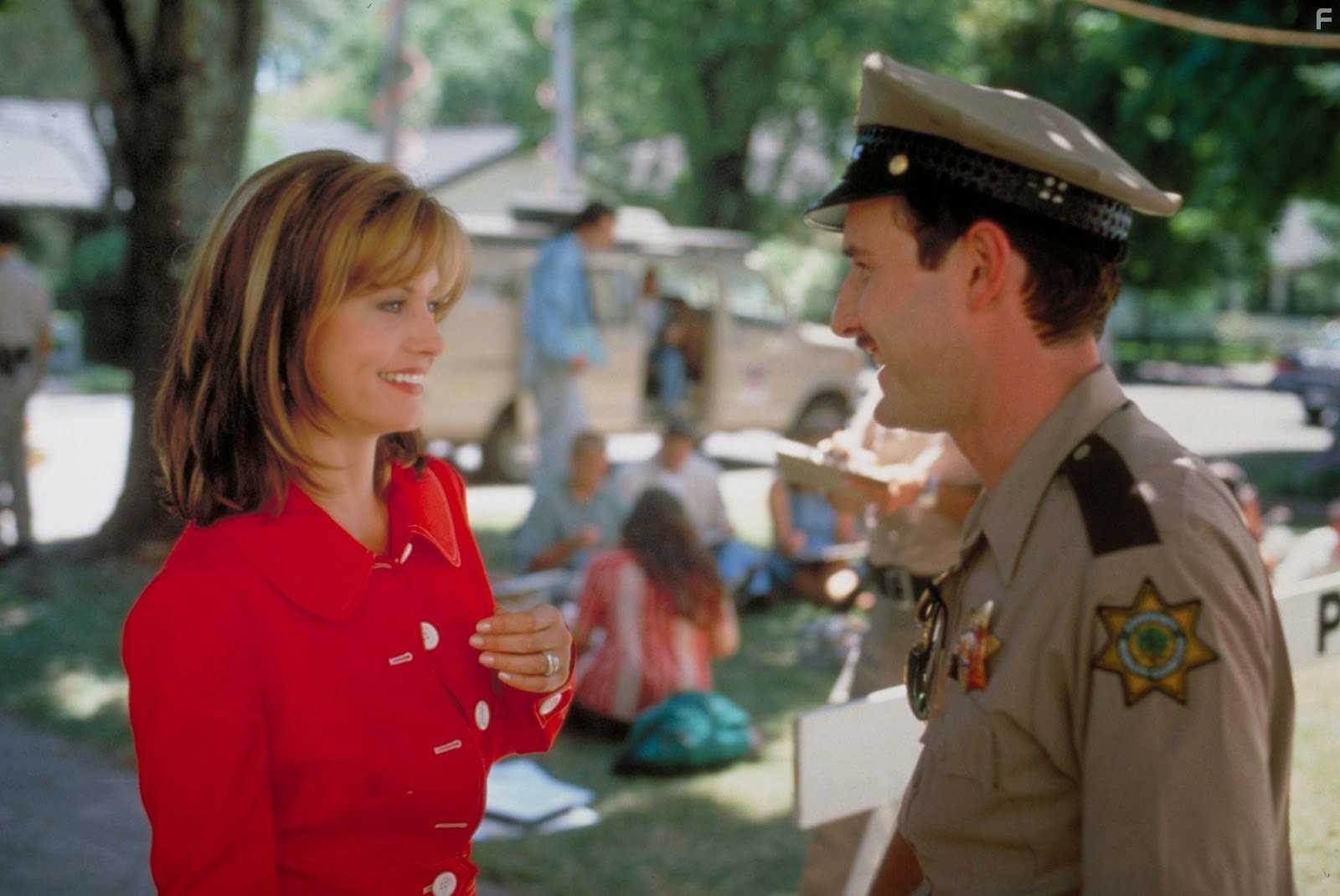 David Arquette and Courteney Cox in Крик (1996)