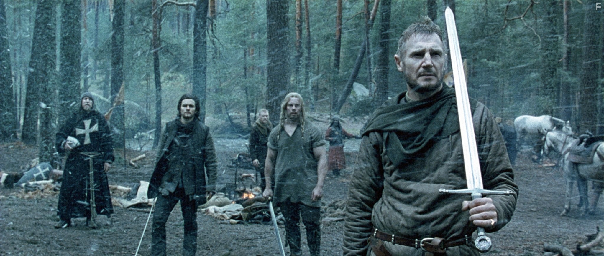 Liam Neeson, David Thewlis, Jouko Ahola, and Orlando Bloom in Царство небесное (2005)