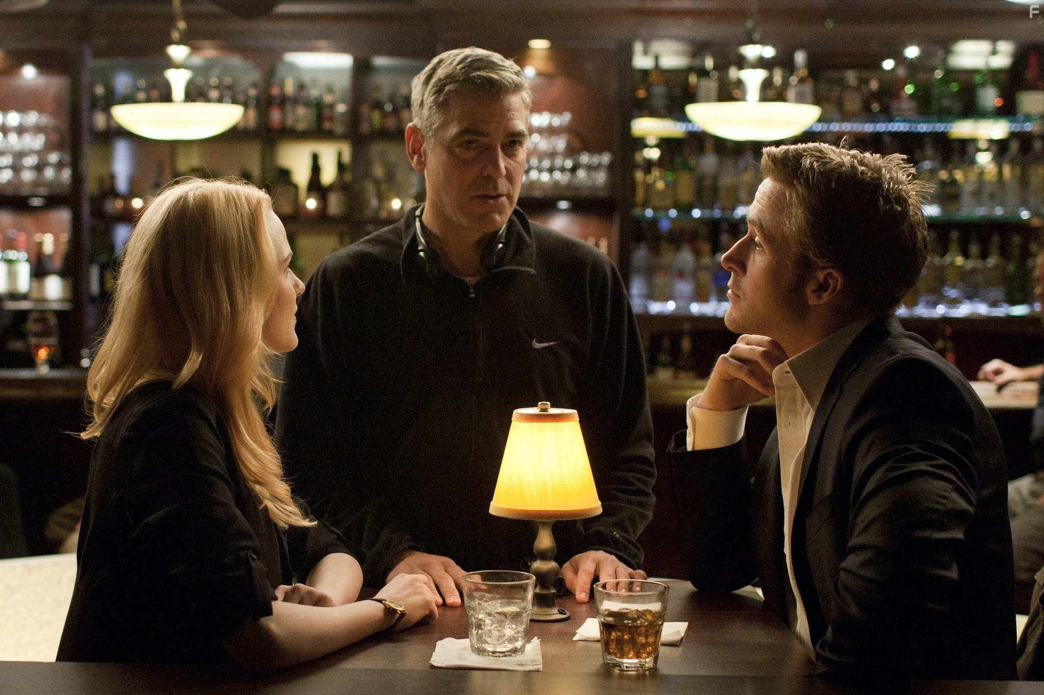 George Clooney, Ryan Gosling, and Evan Rachel Wood in Мартовские иды (2011)