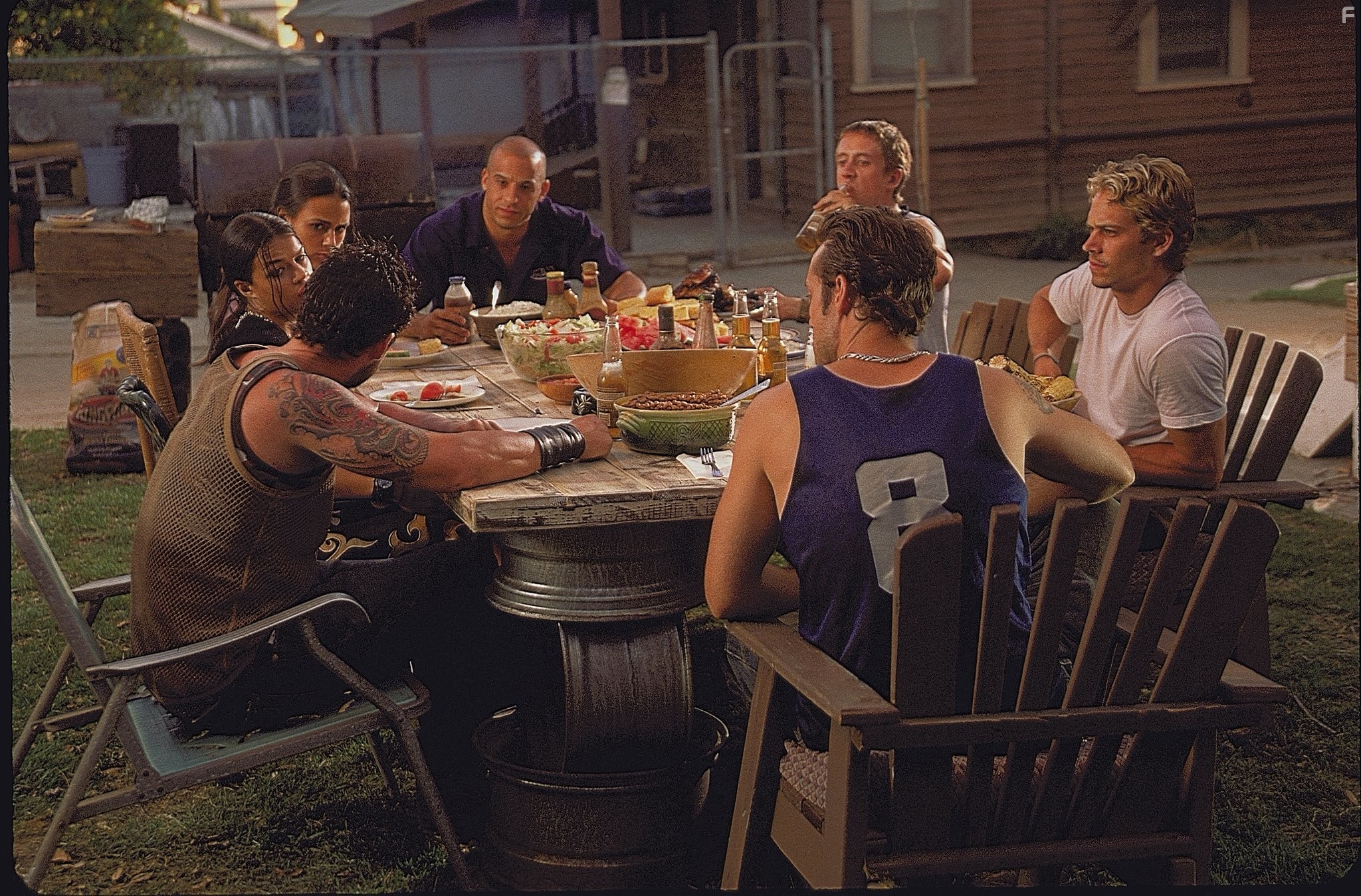 Vin Diesel, Jordana Brewster, Chad Lindberg, Michelle Rodriguez, Matt Schulze, Johnny Strong, and Paul Walker in Форсаж (2001)