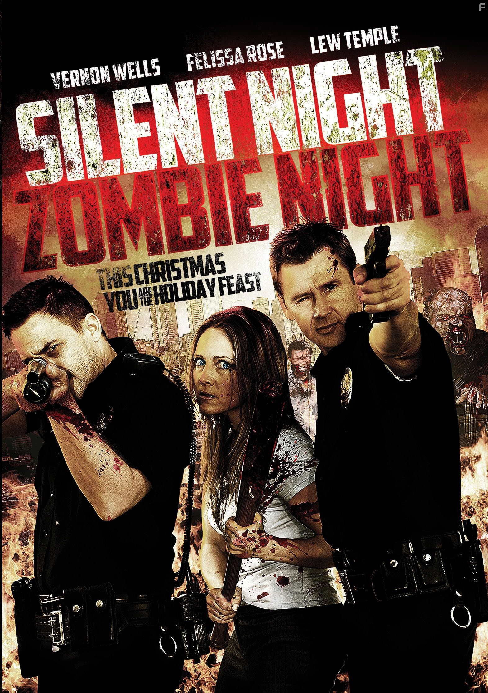Felissa Rose, Nadine Stenovitch, Lew Temple, Jack Forcinito, Vernon Wells, Andy Hopper, Jim Wright, and Sean Cain in Silent Night, Zombie Night (2009)