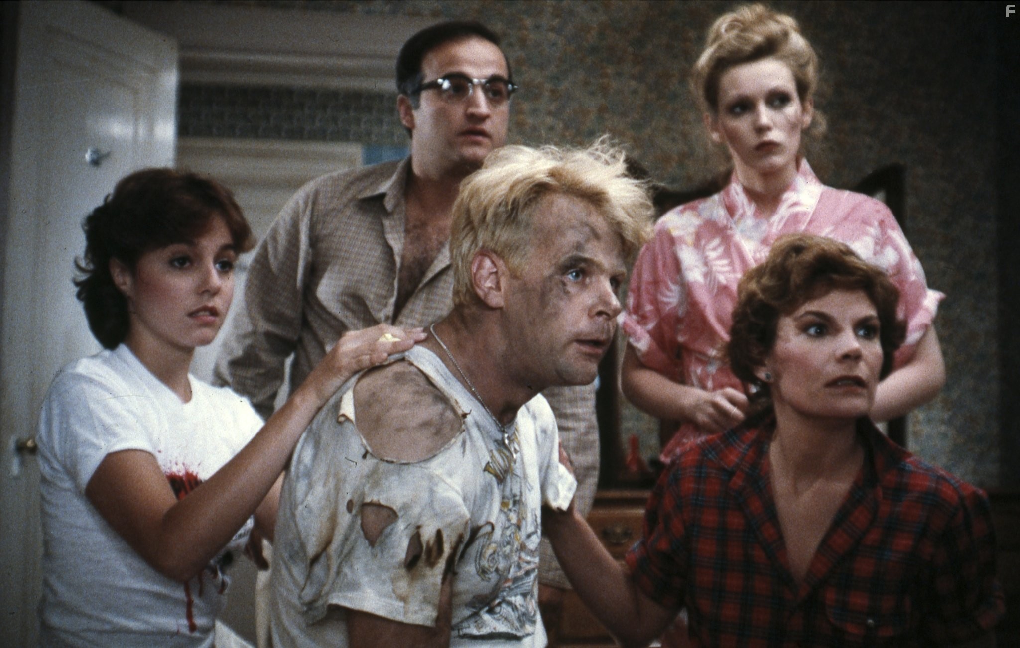 John Belushi, Dan Aykroyd, Cathy Moriarty, and Kathryn Walker in Соседи (1981)