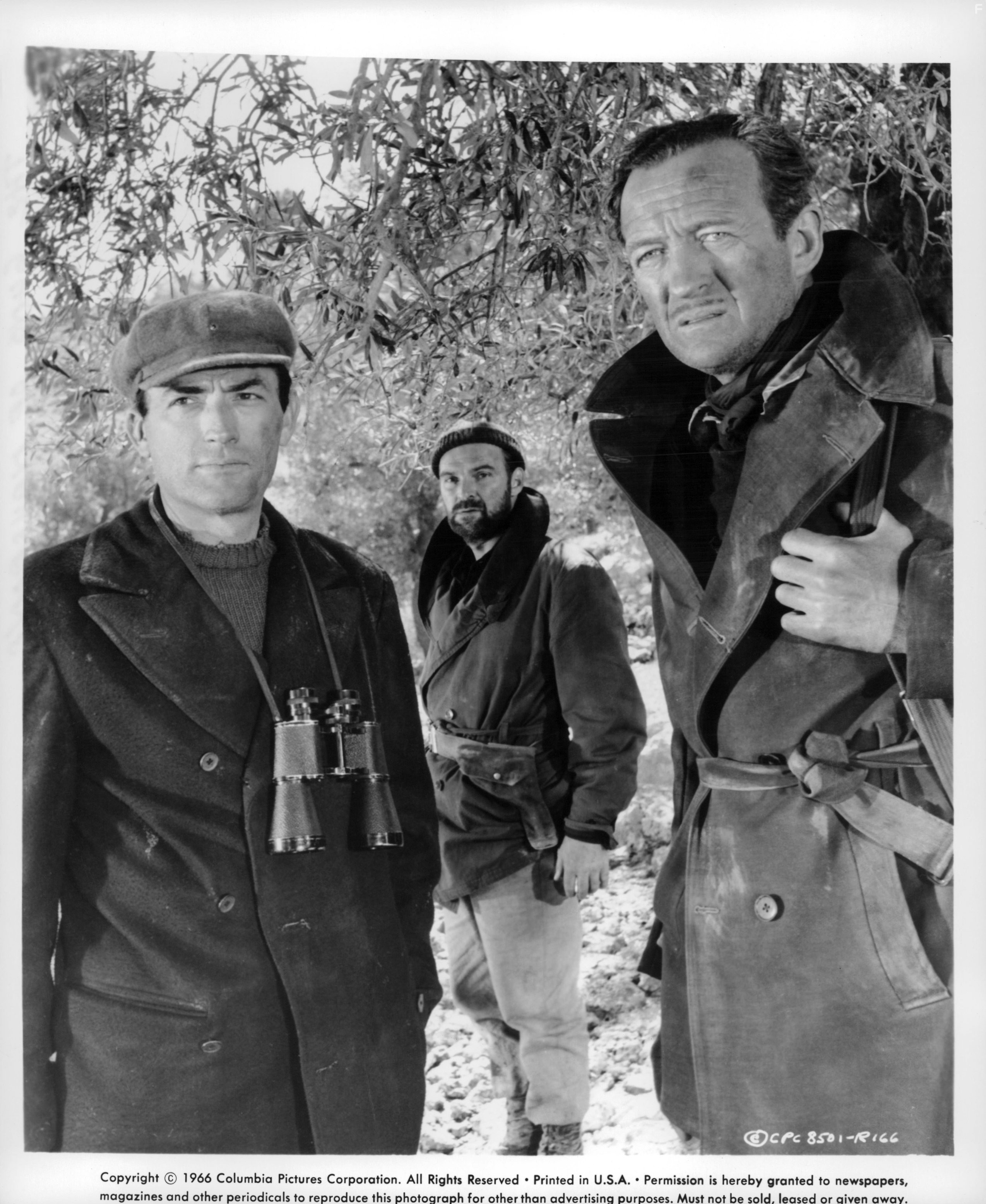 David Niven, Gregory Peck, and Stanley Baker in Пушки Навароне (1961)